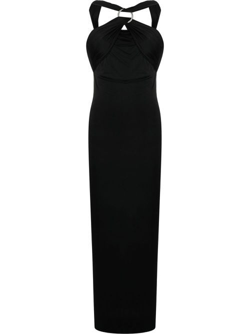 Draped halterneck dress - Black