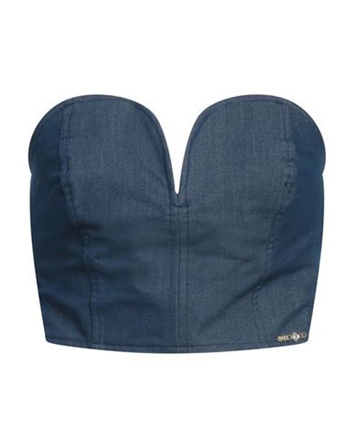 Woman Top Blue Size M Polyester, Viscose, Elastic fibres