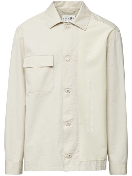 Gabardine-weave cotton shirt jacket - Neutrals