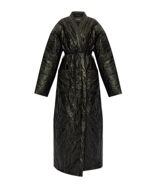 Bathrobe Maxi Coat in Black