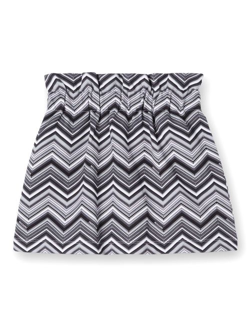 Zigzag cotton skirt - Black