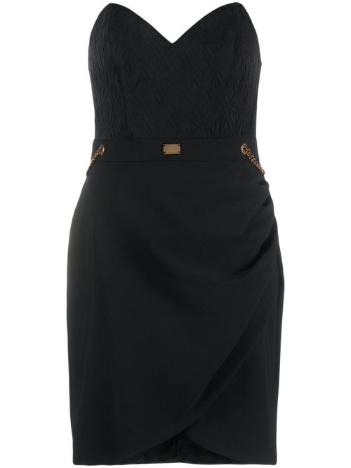 Sweetheart-neckline minidress - Black