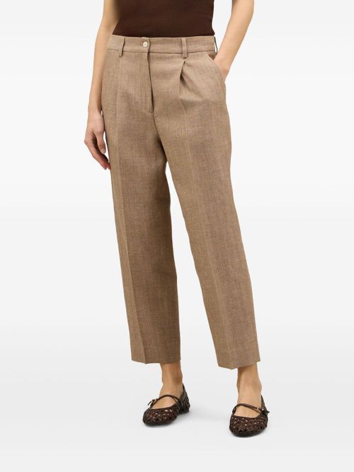Boglioli mélange-effect trousers - Brown