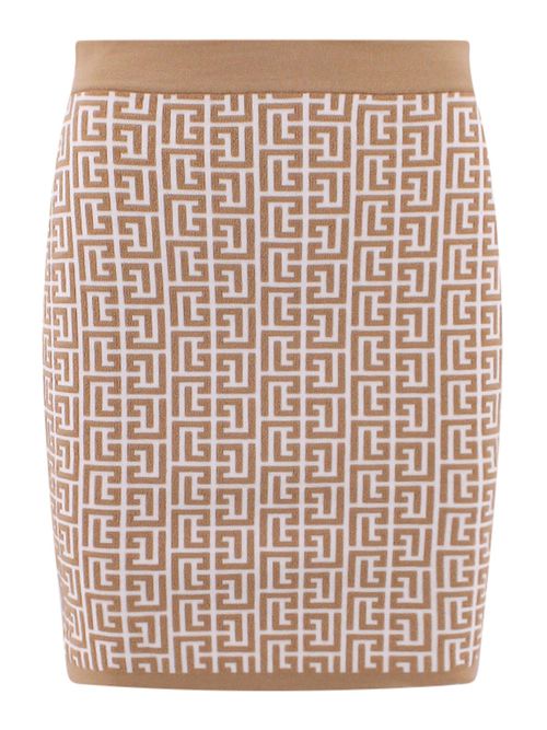 Knitted skirt with all-over monogram