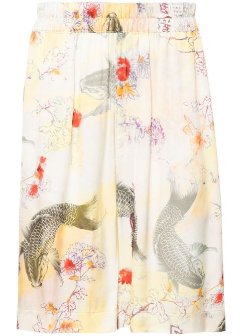 Graphic-print shorts - Yellow