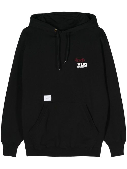 Logo-embroidered hoodie - Black