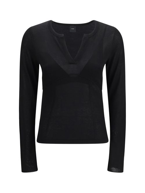 Sweater Long-sleeve With V-open Neckline