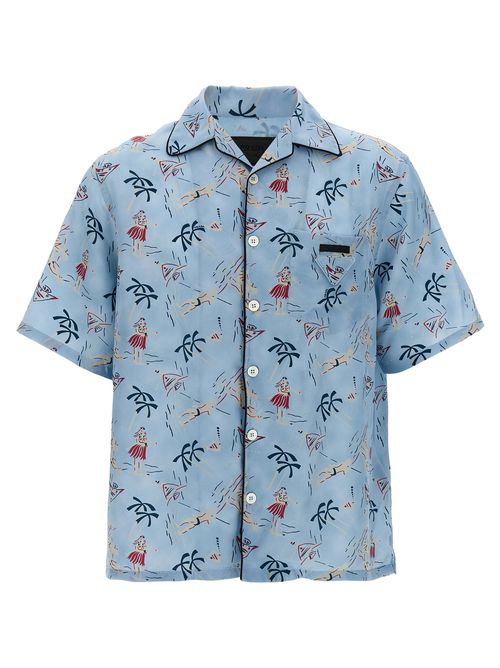 Hawaii Shirt And Blouse Light Blue