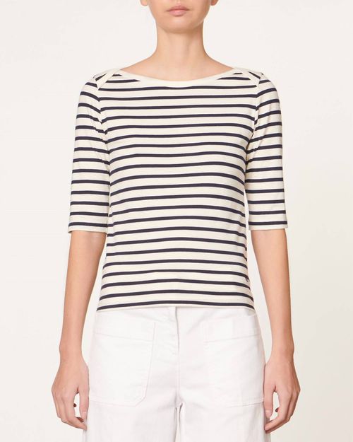 Deauville Top In Ecru Marine