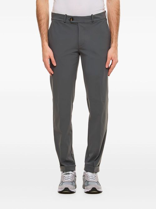 Welt-pocket zip-front pants - Grey