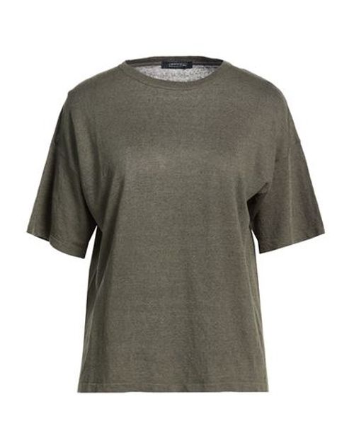 Woman Sweater Military green Size 4 Linen, Cotton