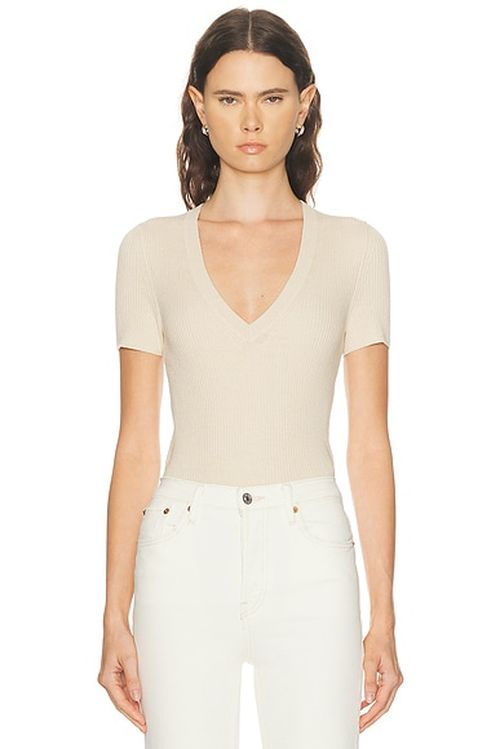 NILI LOTAN Italia Knit Top in Ecru - Beige. M also in L