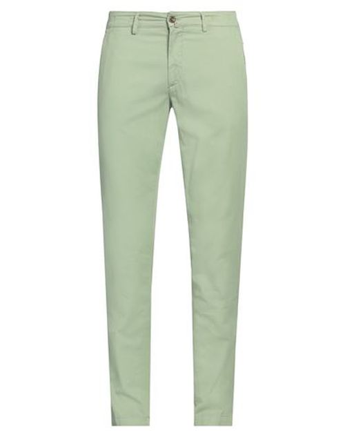 Man Pants Light green Size 40 Cotton, Linen, Elastane