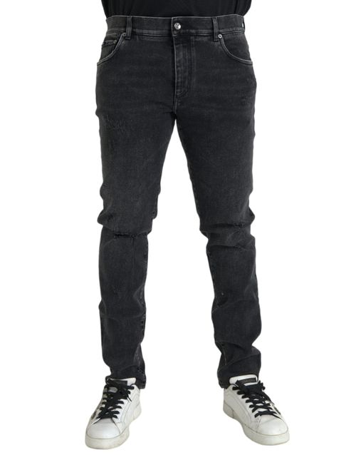 Cotton Stretch Skinny Denim Jeans — Gray