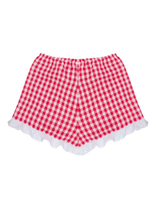 Gingham-pattern shorts - Red