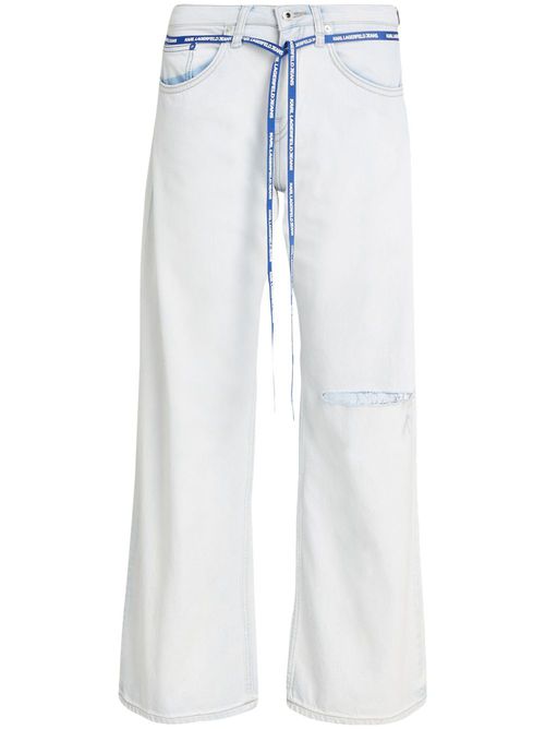Low-rise organic cotton jeans - White