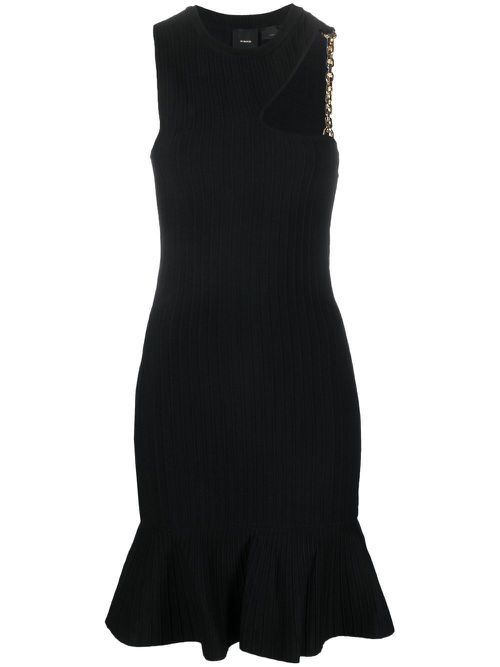 Cut-out knitted minidress - Black