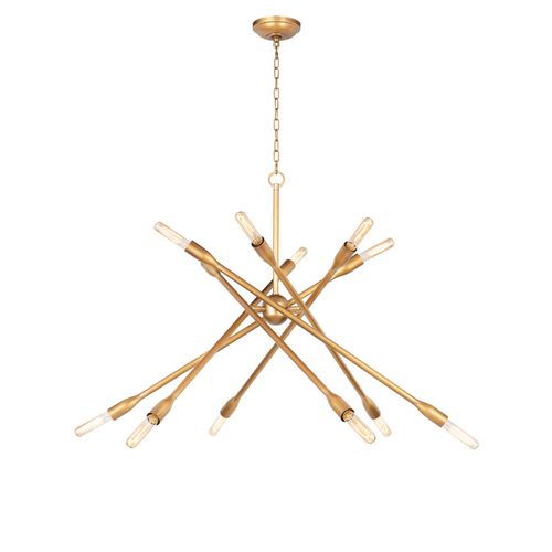 Natural Brass Chandelier from the Cobra Collection