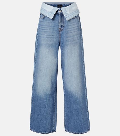 Double Layer Slouchy wide-leg jeans