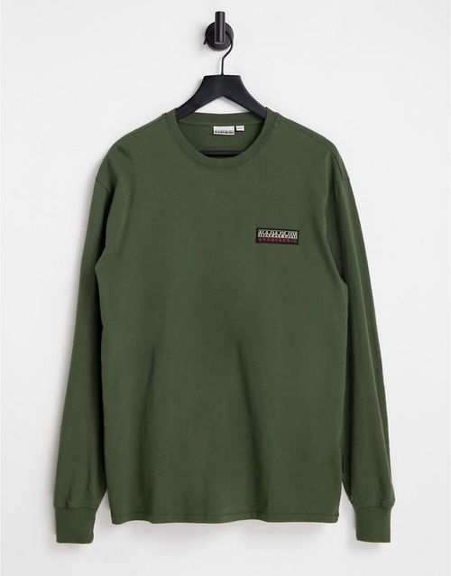 Patch long sleeve t-shirt in green