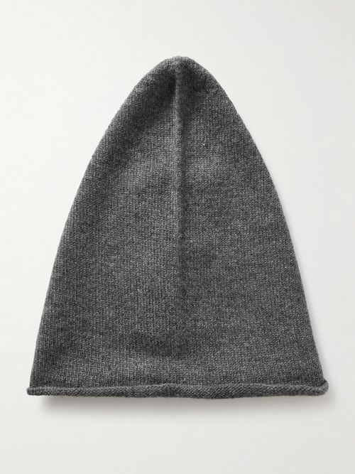 Stacked Cashmere Beanie - Gray