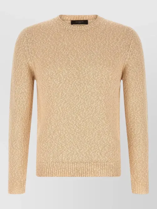 Zanone - crew neck textured knit sweater long sleeve