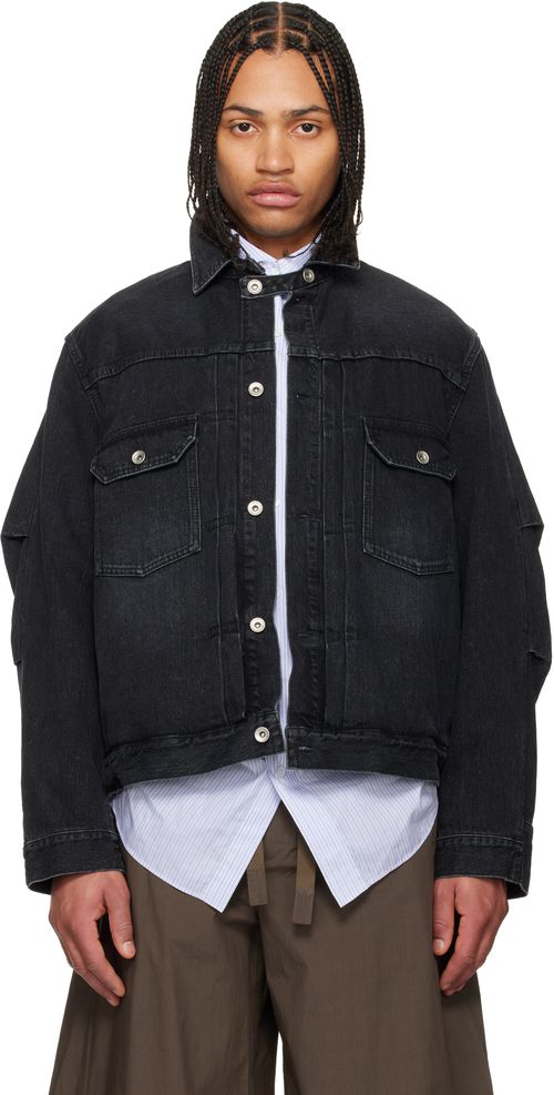 Black Faded Denim Jacket