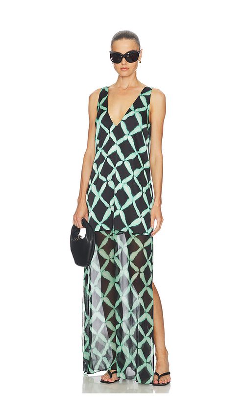 MISA Los Angeles Nina Dress in Green,Black. XS. Also in