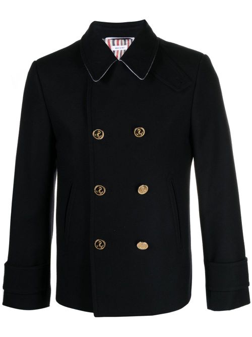 Double-breasted wool peacoat - Blue