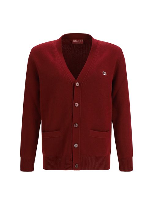 Wool Cashmere Cardigan — Red