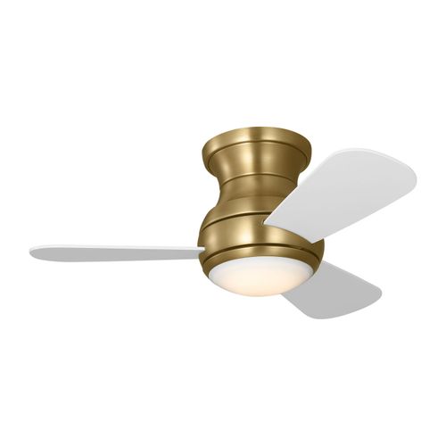 Satin Brass 32" Ceiling Fan from the Orbis 32 Hugger LED Collection