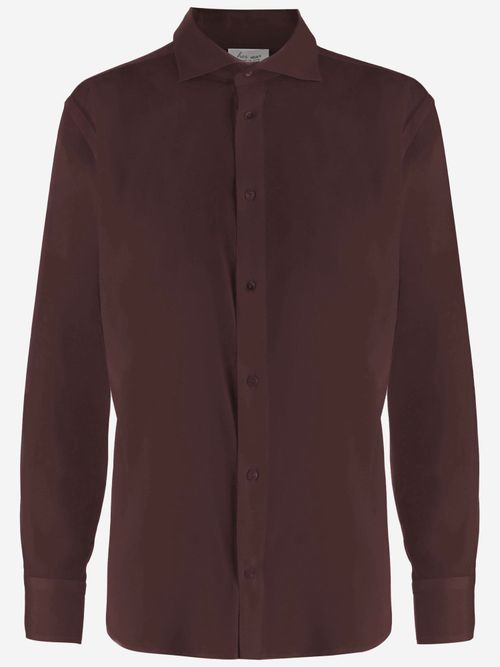 Silk Stretch Shirt — Brown