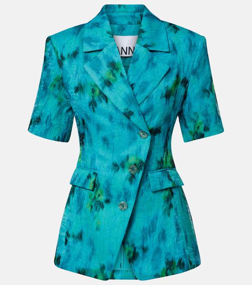 Printed organza blazer