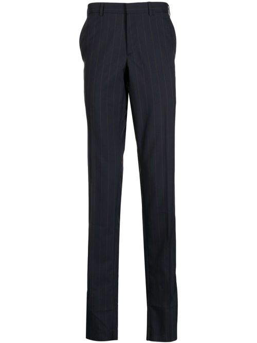 Striped straight-leg trousers - Blue