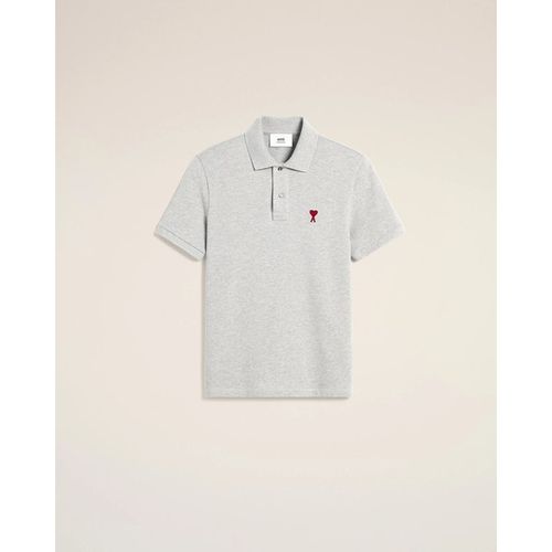 Ami Mens de Coeur Cotton Polo Grey