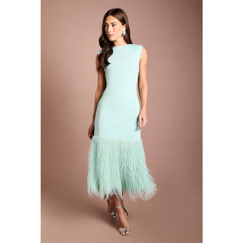 Coast Women's Muse Sleeveless Bandage Fringed Midi Dress in Sage