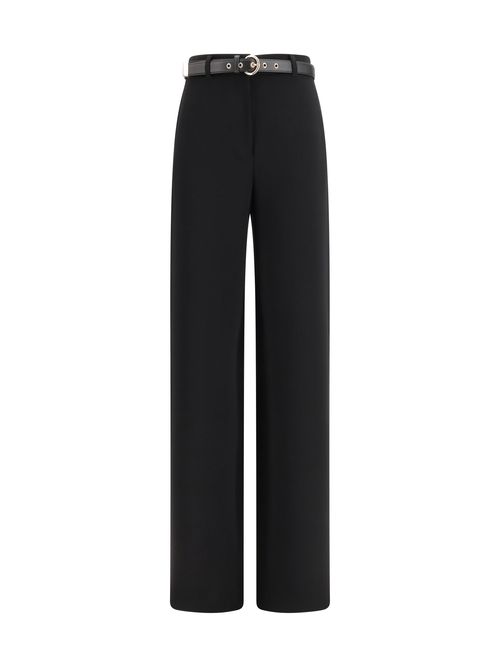 High-Waisted Wide-Leg Trousers — Black