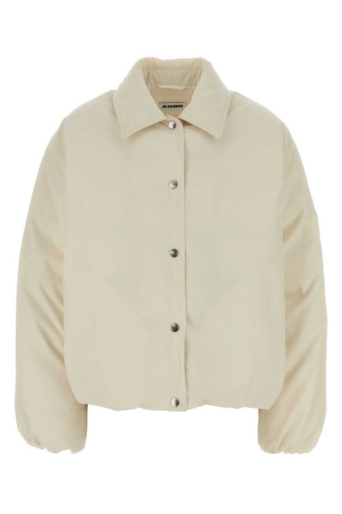 Quilted Down Down Jacket — Beige