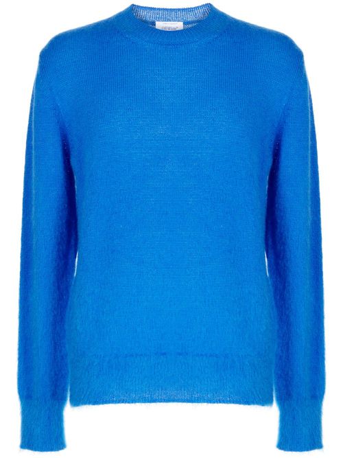 Arrows-intarsia crew-neck jumper - Blue