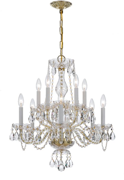 Polished Brass Chandelier from the Traditional Crystal Collection