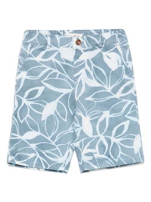 Zhoe & Tobiah leaf-print shorts - Blue