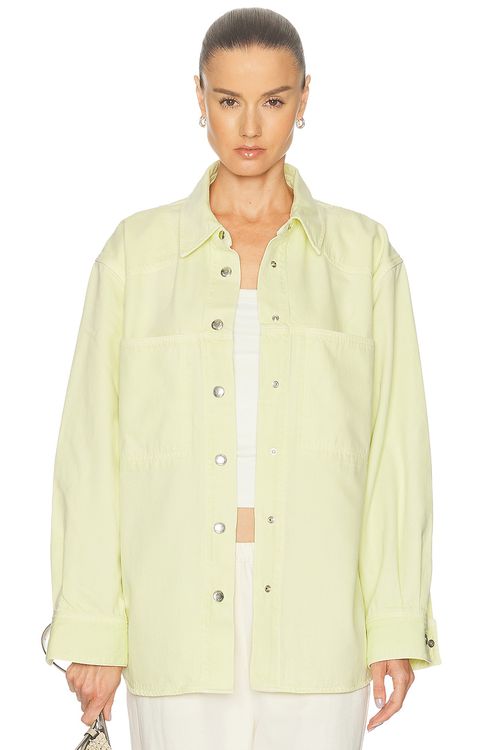AGOLDE Laria Shirt in Lemon Zest - Yellow. L also in M