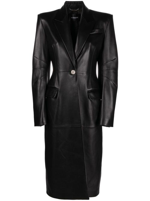 Leather trench coat - Black
