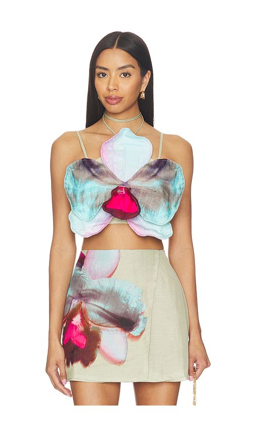 AMUR Maisie 3d Orchid Top in Sage. 00. Also , 10, 12, 2, 4
