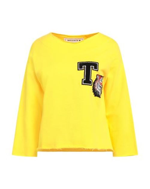 Woman Sweatshirt Yellow Size 8 Cotton