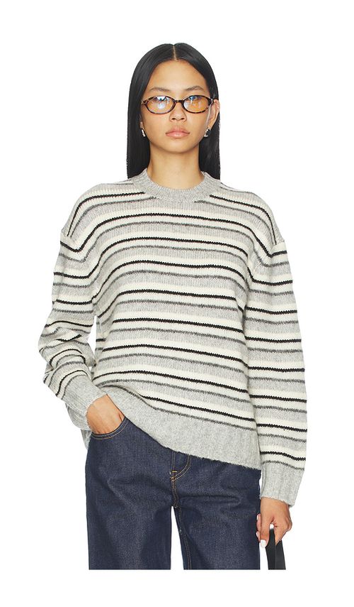 PISTOLA Hanna Variegated Stripe Sweater in Grey. L. Also in XS