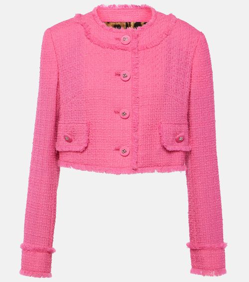 Raschel cropped wool-blend tweed jacket