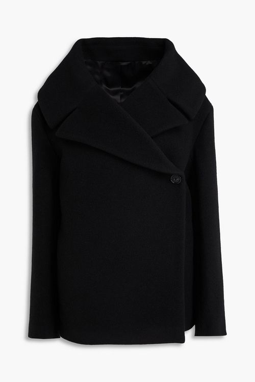Wool-blend felt coat - Black - FR 32