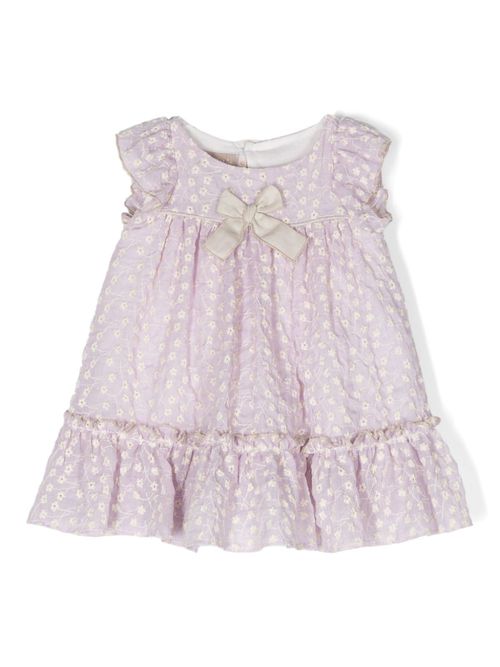 All-over floral embroidered dress - Purple