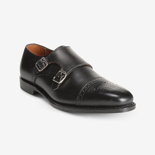 St. John's Double Monk Strap Dress Shoe in Black Leather